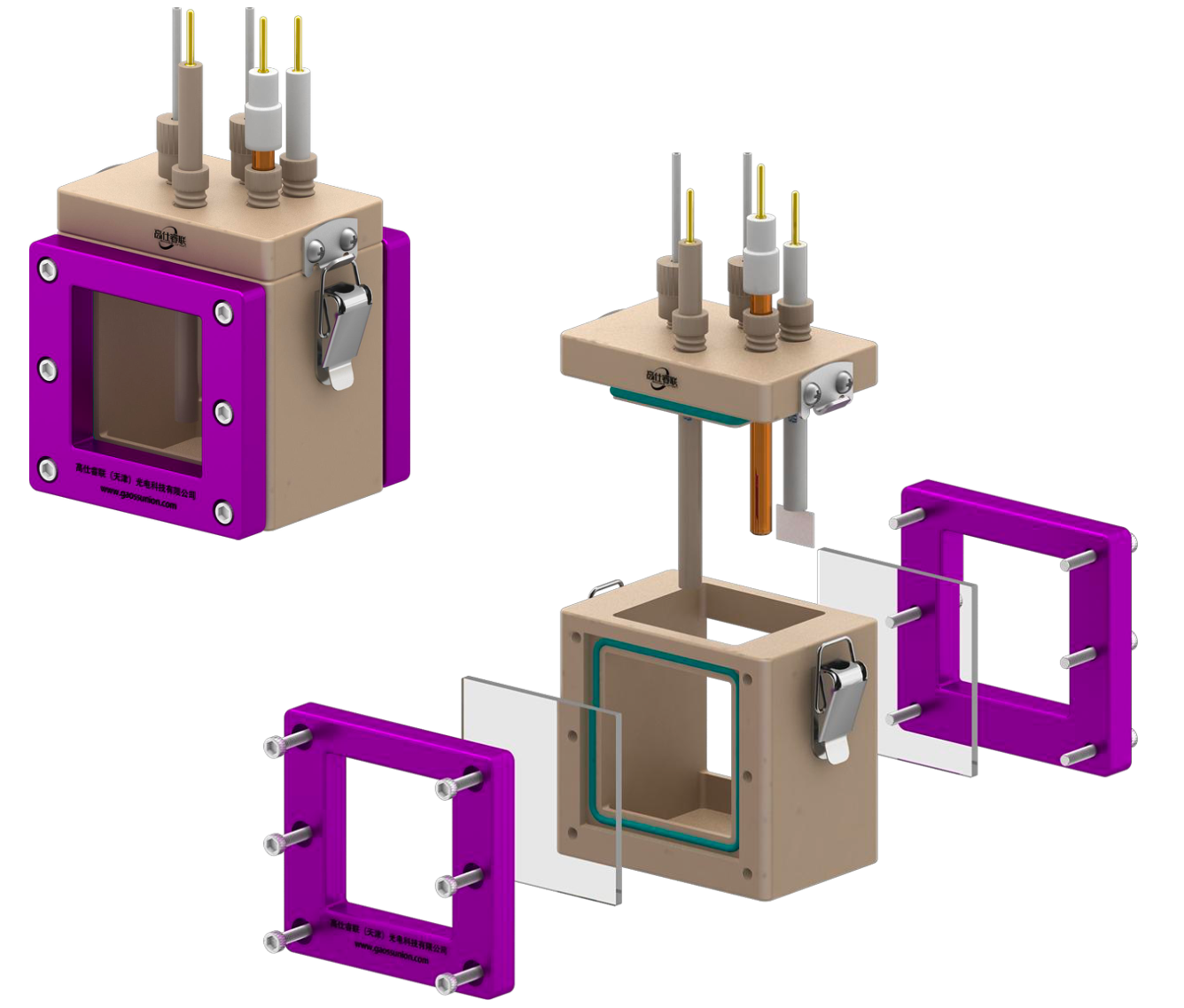 GaossUnion Vollquarz-Photoelektrochemische Zelle, Spektroelektrochemische Zelle C012-2